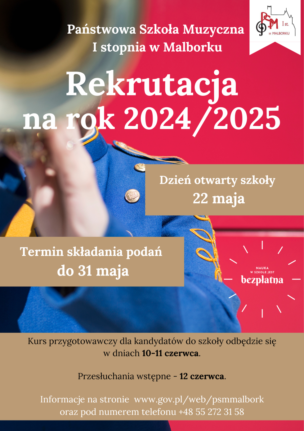 Malbork. Rozpoczęła się rekrutacja do Państwowej Szkoły Muzycznej.