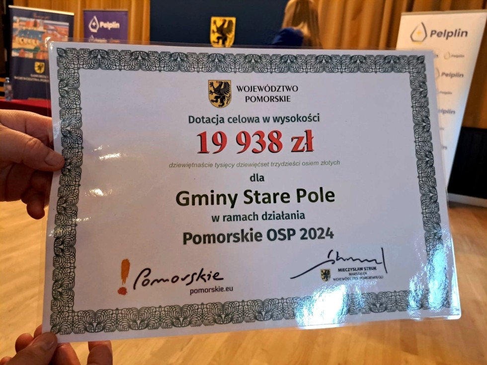 Stare Pole. Dofinansowanie na doposażenie druhów z OSP.