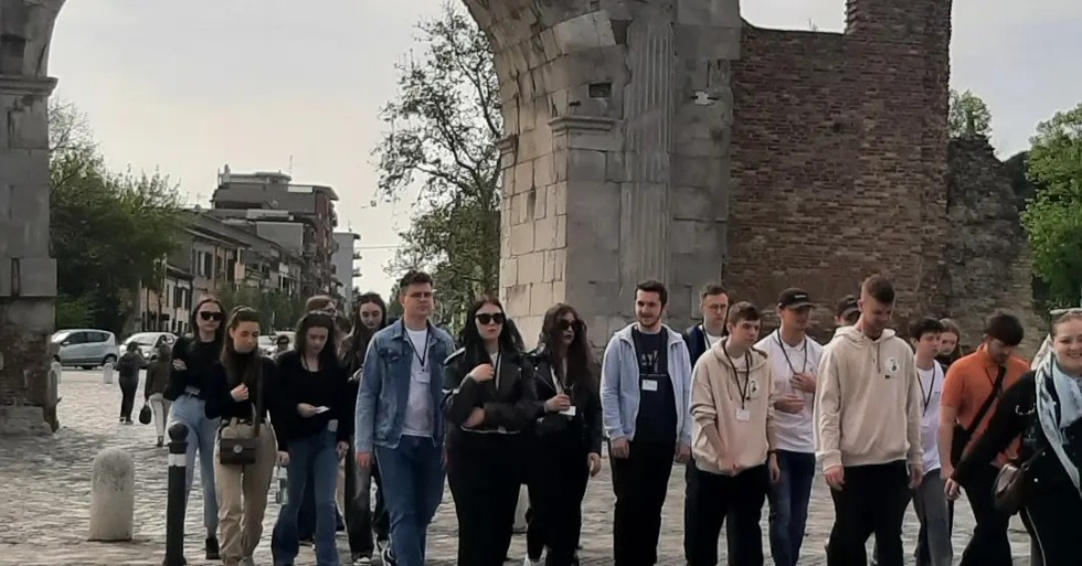 Sztum. Uczniowie na praktykach we Włoszech.