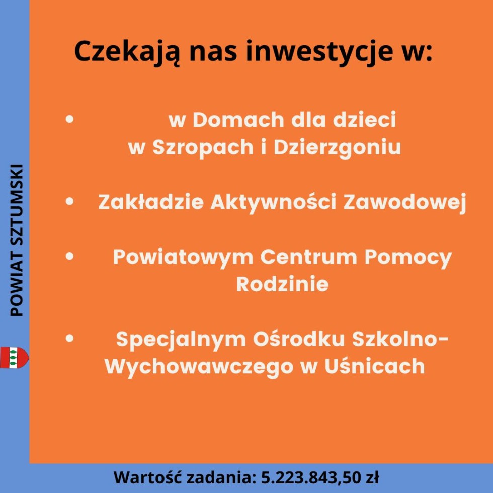 Poprawa infrastruktury społecznej poprzez inwestycje w OZE w powiecie sztumskim.