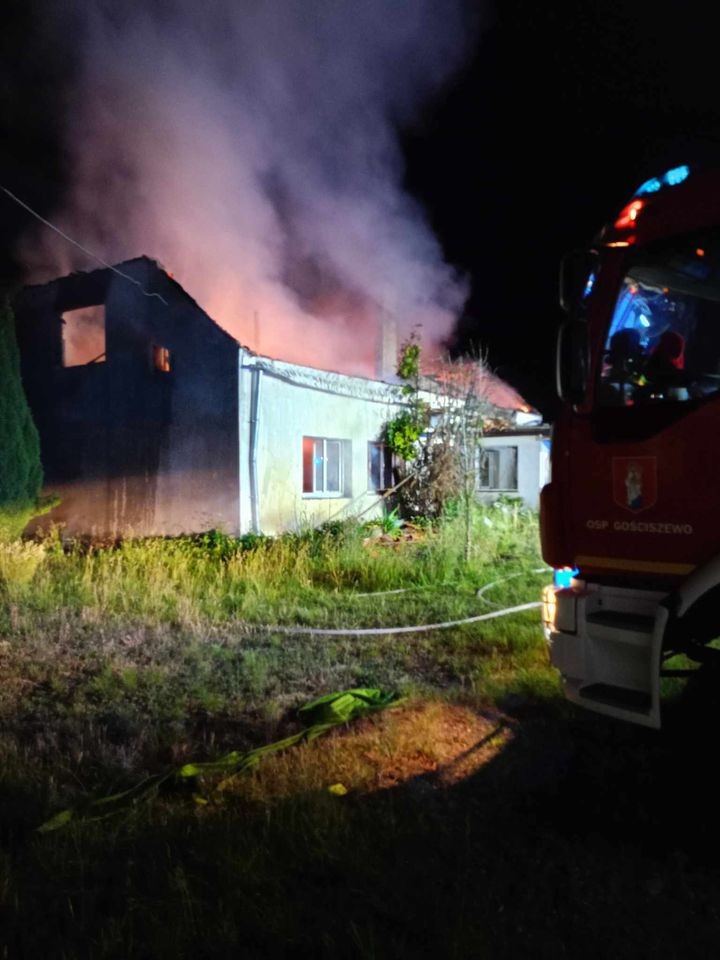 Powiat sztumski. Nocny pożar domu w Sztumskiej Wsi.