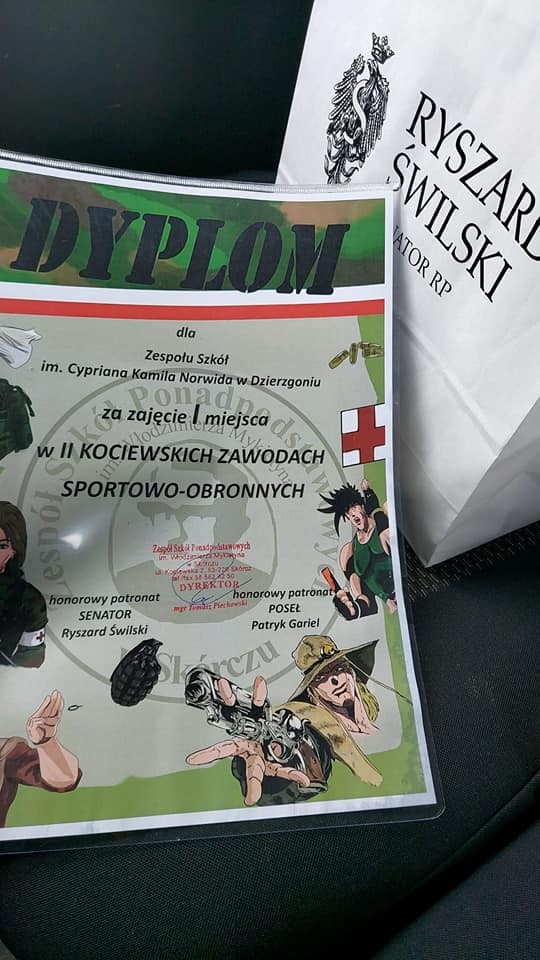 Uczniowie Zespołu Szkół w Dzierzgoniu Mistrzami Kociewskich Zawodów Sportowo – Obronnych w Skórczu.