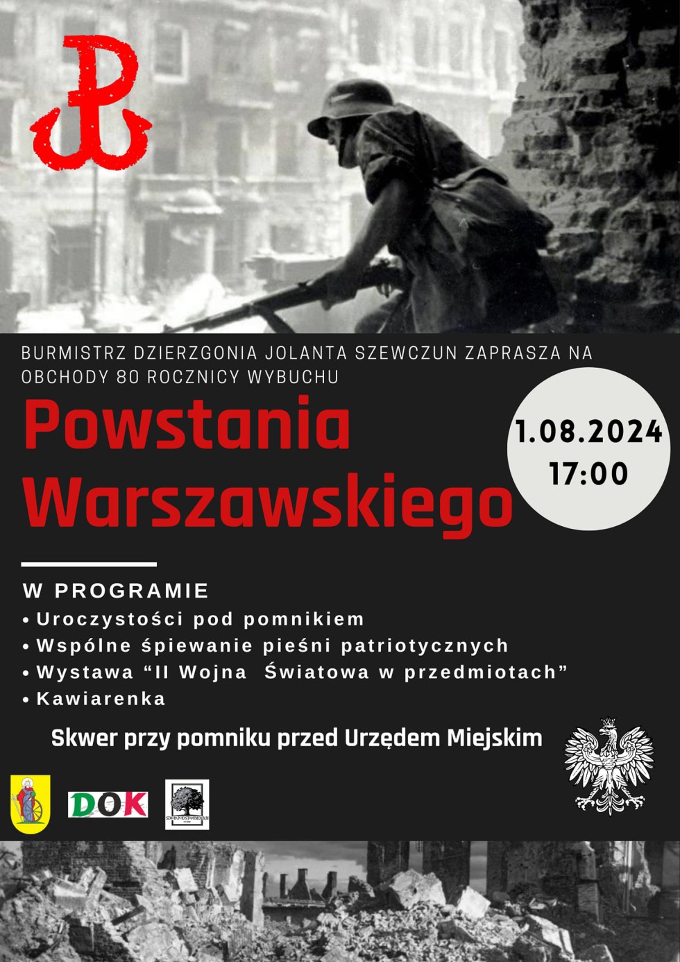 Powiat sztumski. Obchody 80. rocznicy Powstania Warszawskiego.