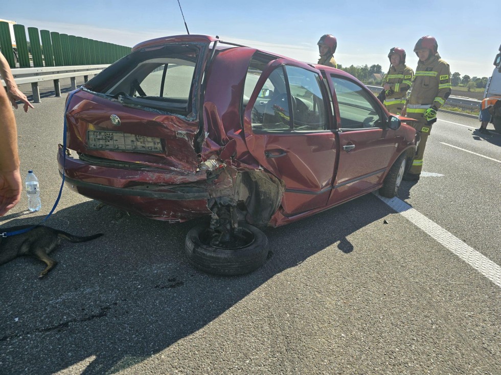 Powiat nowodworski. Zderzenie czterech pojazdów na S7.