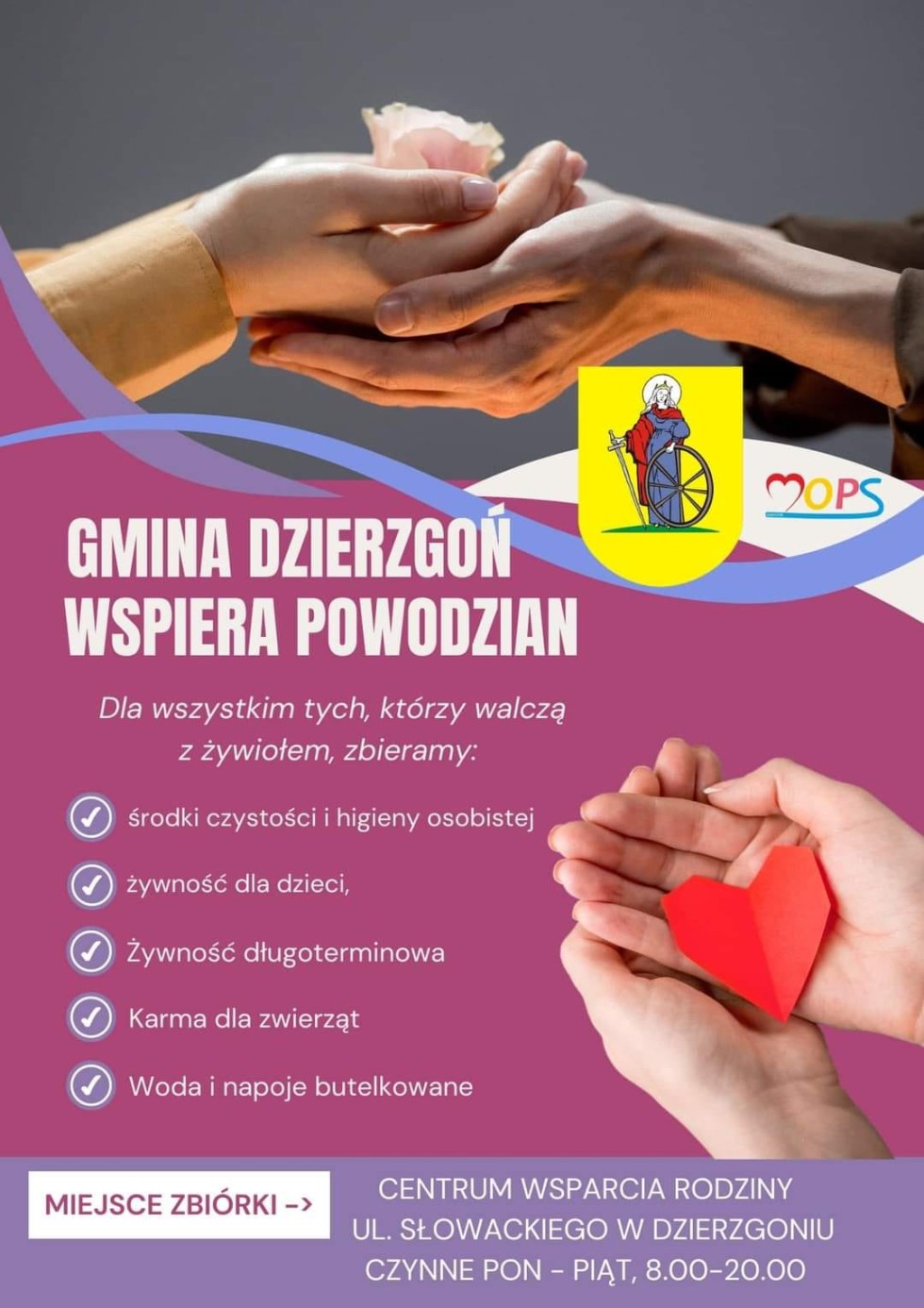 Powiat Sztumski dla powodzian – sprawdź, gdzie są punkty zbiórek.