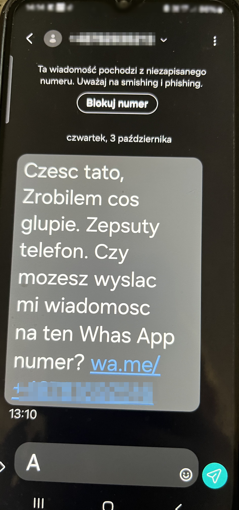 Malbork. Nie dał się nabrać fałszywemu synowi – policjanci apelują o ostrożność.
