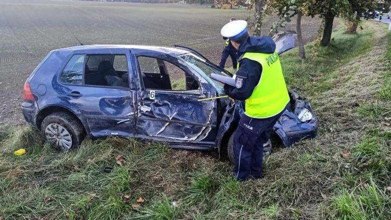 Powiat sztumski. Stracił panowanie nad pojazdem i uderzył w drzewo.