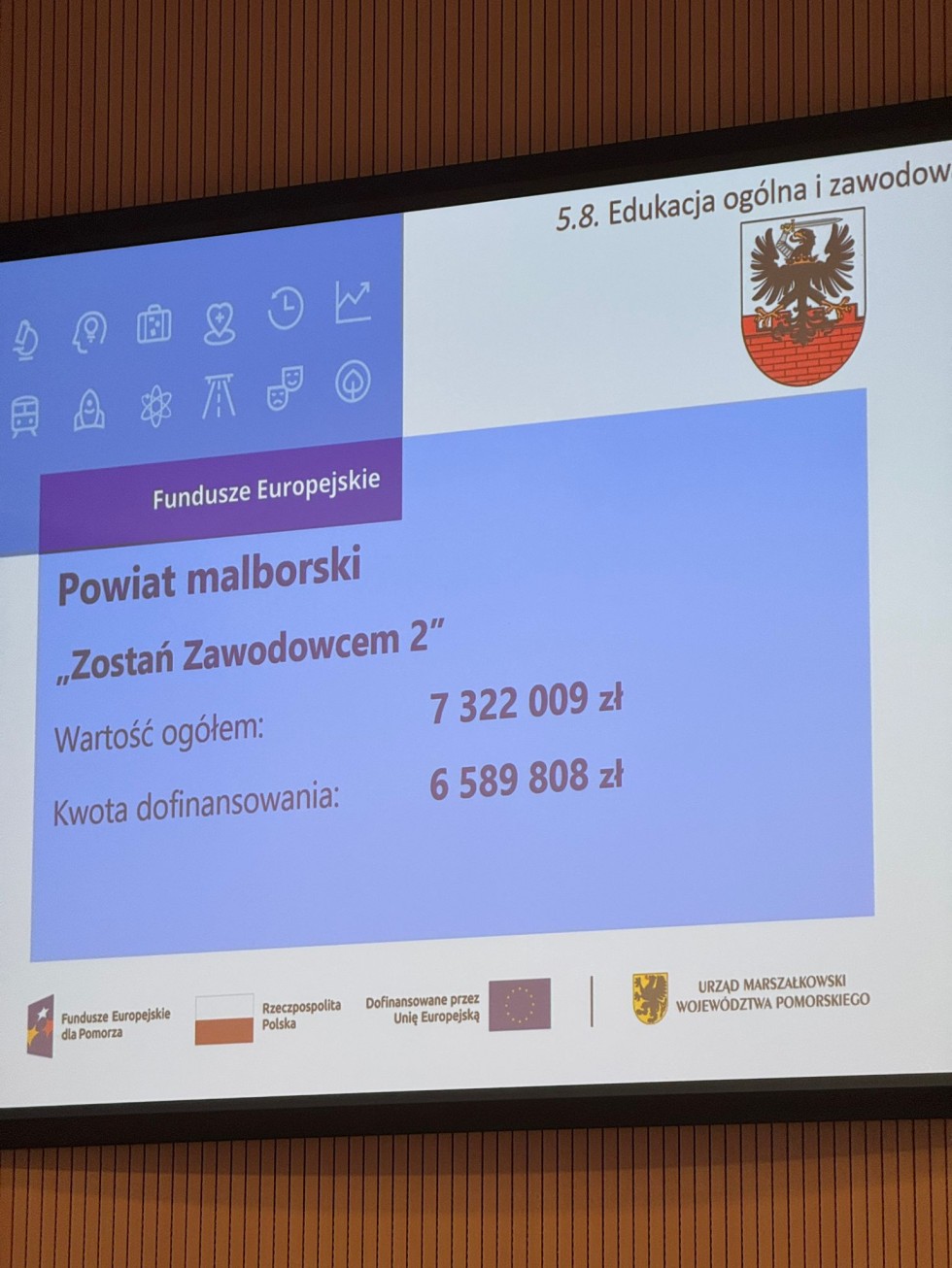 Powiat Malborski otrzymał ponad 6,5 mln zł dofinansowania dla szkół ponadpodstawowych.