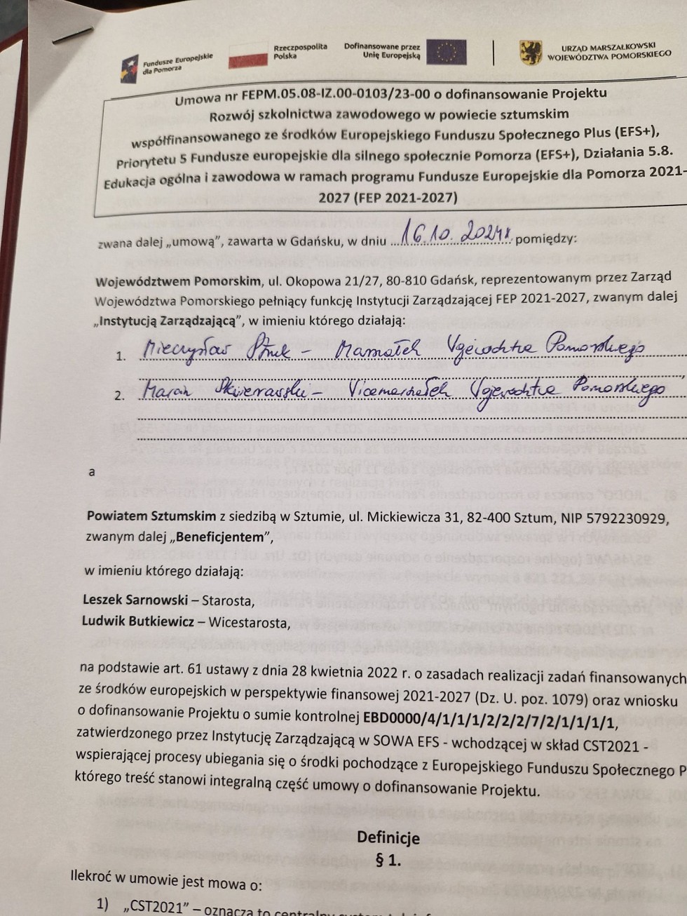 Unijne wsparcie dla uczniów z powiatu sztumskiego.