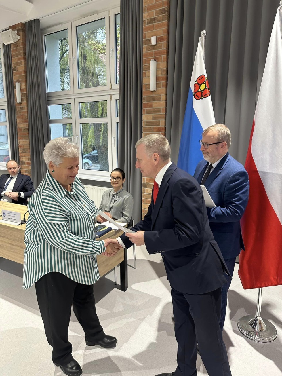 Wręczenie zaświadczeń dla nowych sołtysów Gminy Nowy Dwór Gdański.