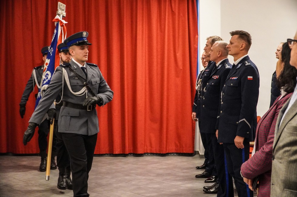 Nowy Dwór Gdański. Pożegnanie Komendanta Powiatowego Policji insp. Piotra Wiśniewskiego.