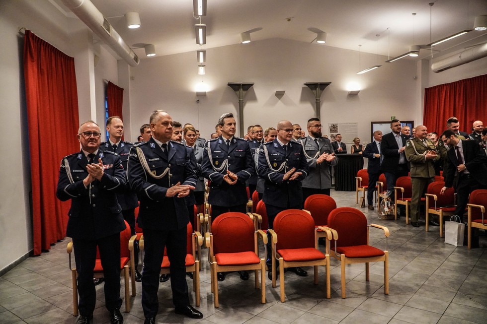 Nowy Dwór Gdański. Pożegnanie Komendanta Powiatowego Policji insp. Piotra Wiśniewskiego.