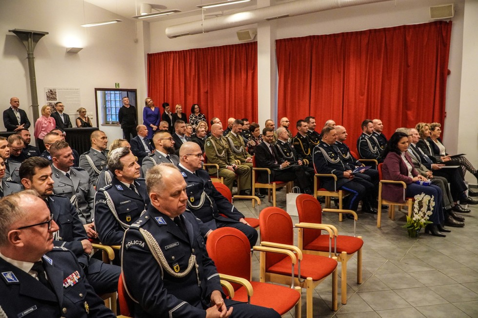 Nowy Dwór Gdański. Pożegnanie Komendanta Powiatowego Policji insp. Piotra Wiśniewskiego.