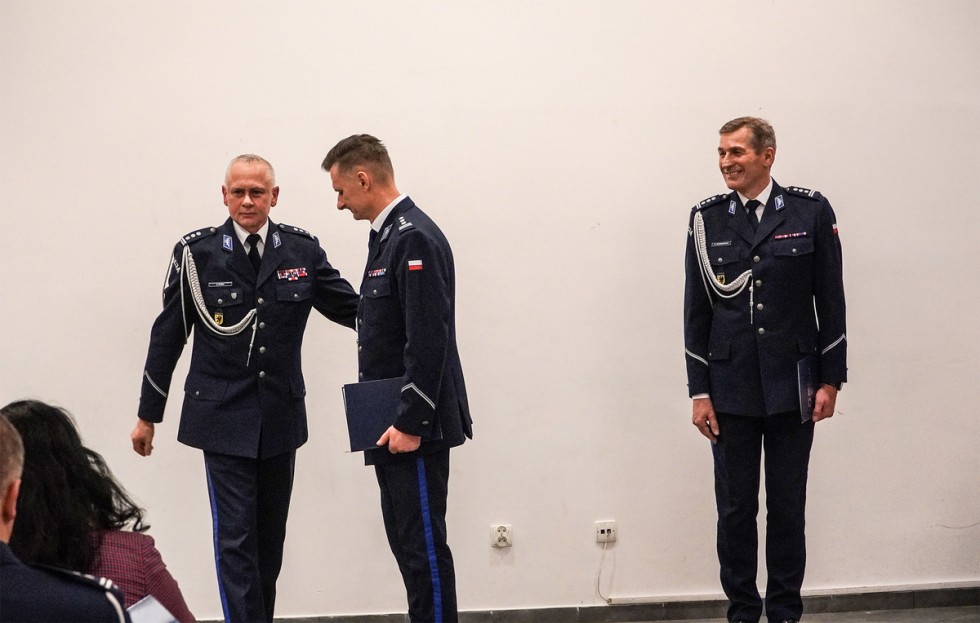Nowy Dwór Gdański. Pożegnanie Komendanta Powiatowego Policji insp. Piotra Wiśniewskiego.