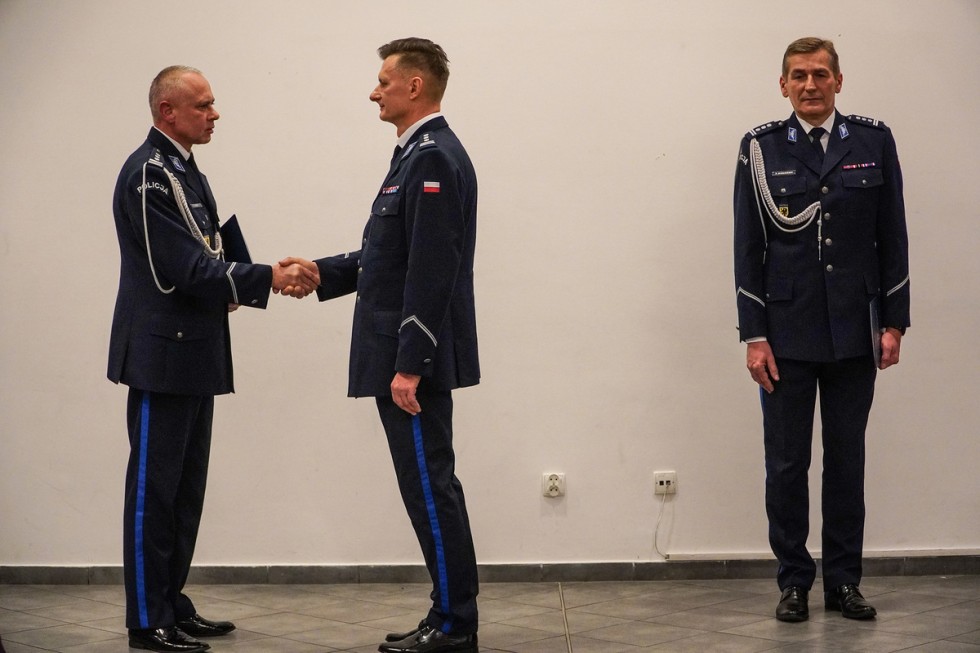 Nowy Dwór Gdański. Pożegnanie Komendanta Powiatowego Policji insp. Piotra Wiśniewskiego.