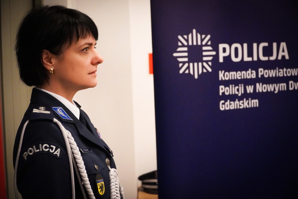 Nowy Dwór Gdański. Pożegnanie Komendanta Powiatowego Policji insp. Piotra Wiśniewskiego.