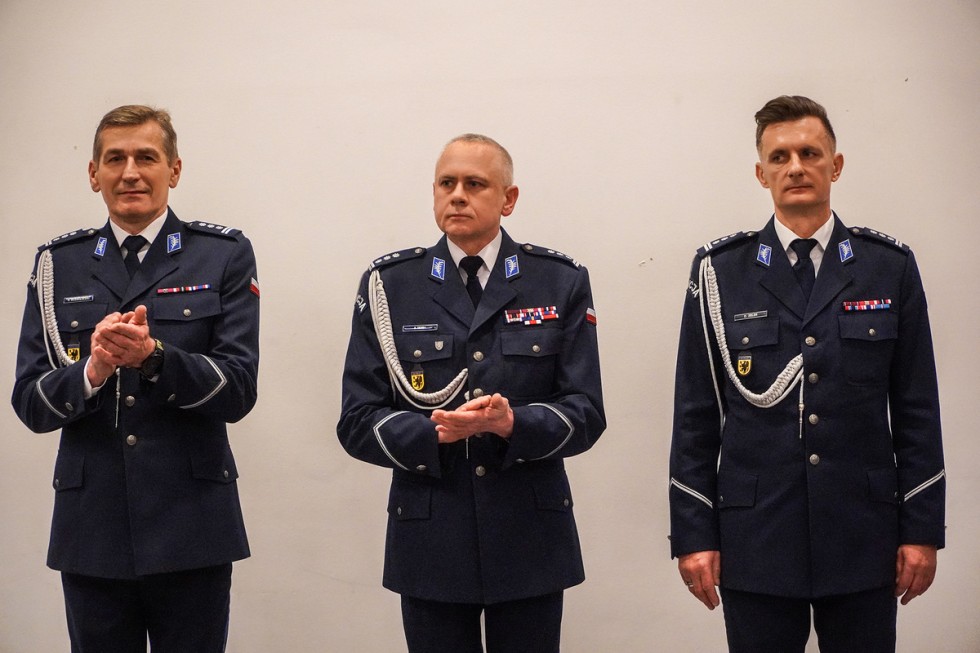 Nowy Dwór Gdański. Pożegnanie Komendanta Powiatowego Policji insp. Piotra Wiśniewskiego.