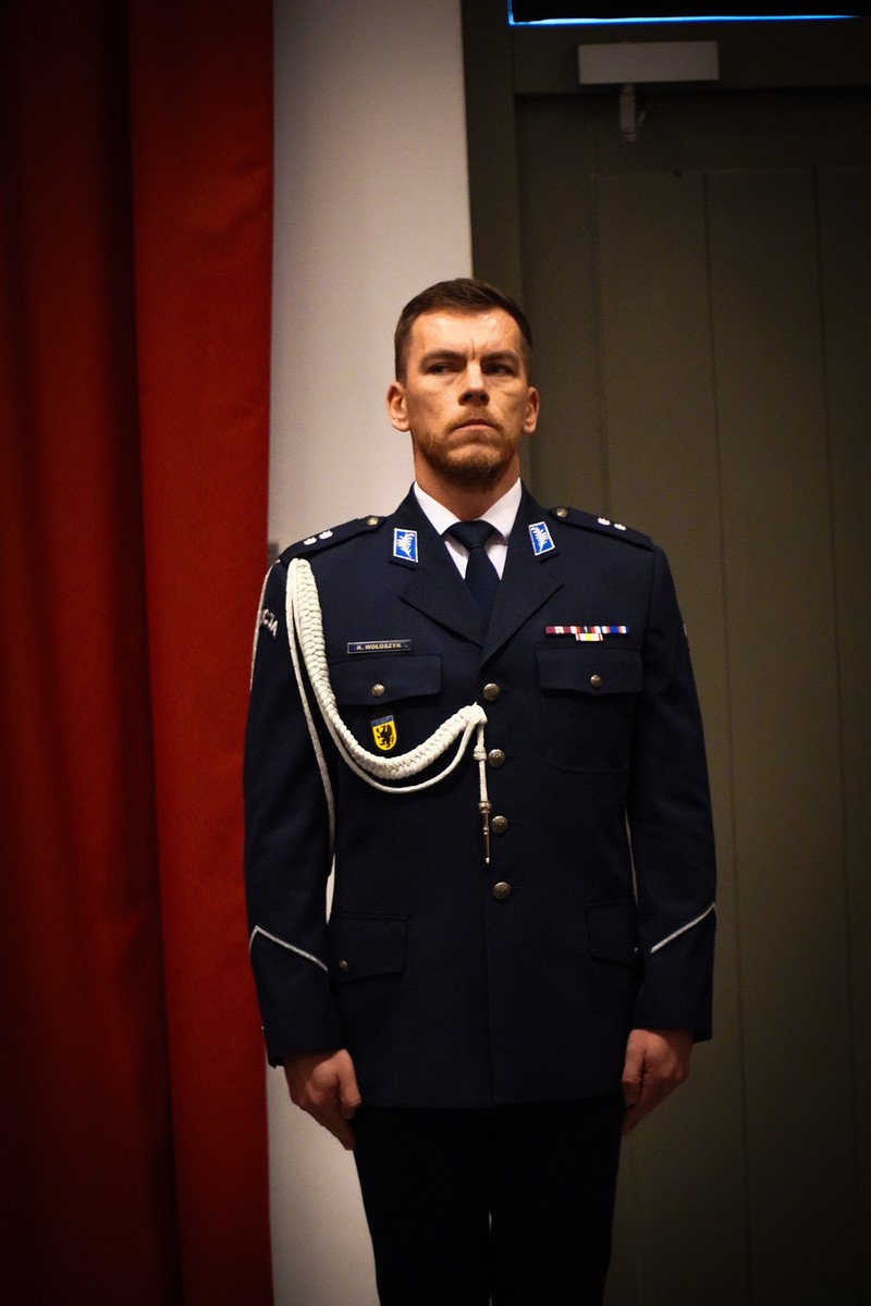Nowy Dwór Gdański. Pożegnanie Komendanta Powiatowego Policji insp. Piotra Wiśniewskiego.