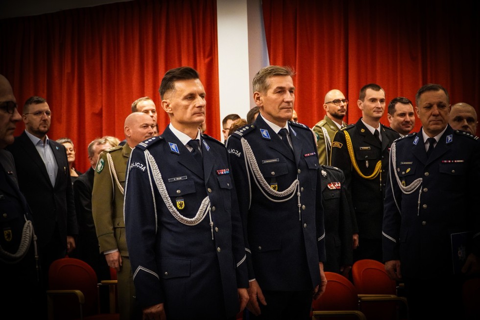 Nowy Dwór Gdański. Pożegnanie Komendanta Powiatowego Policji insp. Piotra Wiśniewskiego.