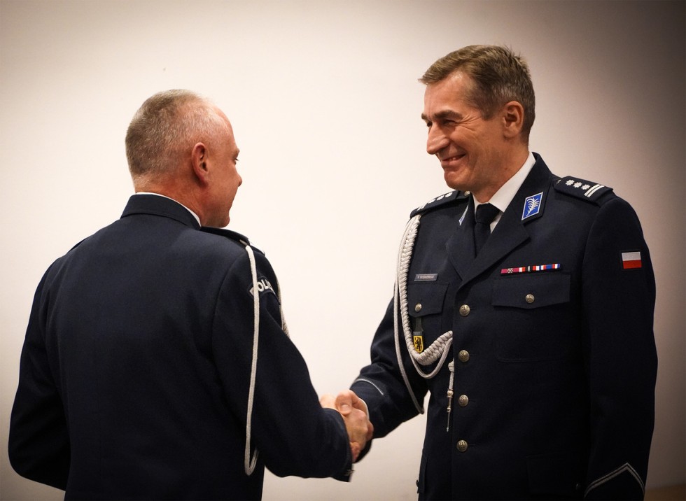 Nowy Dwór Gdański. Pożegnanie Komendanta Powiatowego Policji insp. Piotra Wiśniewskiego.
