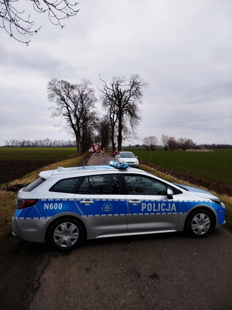 Gmina Nowy Staw. Osobówka uderzyła w drzewo – jedna osoba w szpitalu.