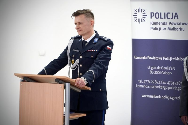 Insp. Marek Laskowski oficjalnie nowym komendantem malborskich policjantów.