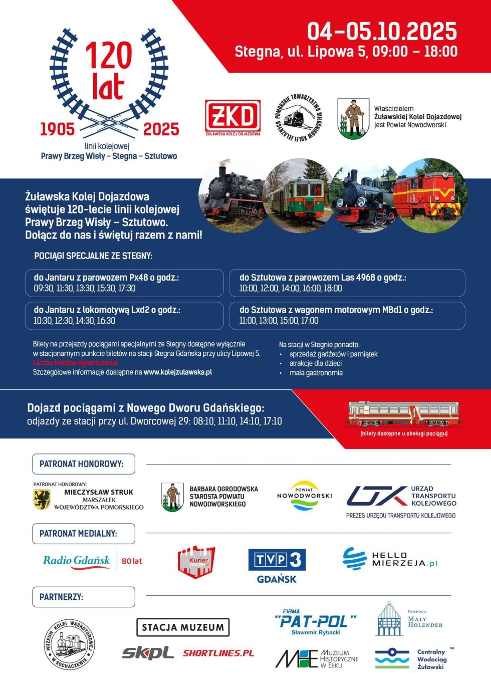 120 lat kolei nad Zalewem Wiślanym - ruszyły jubileuszowe obchody w Nowym Dworze Gdańskim.