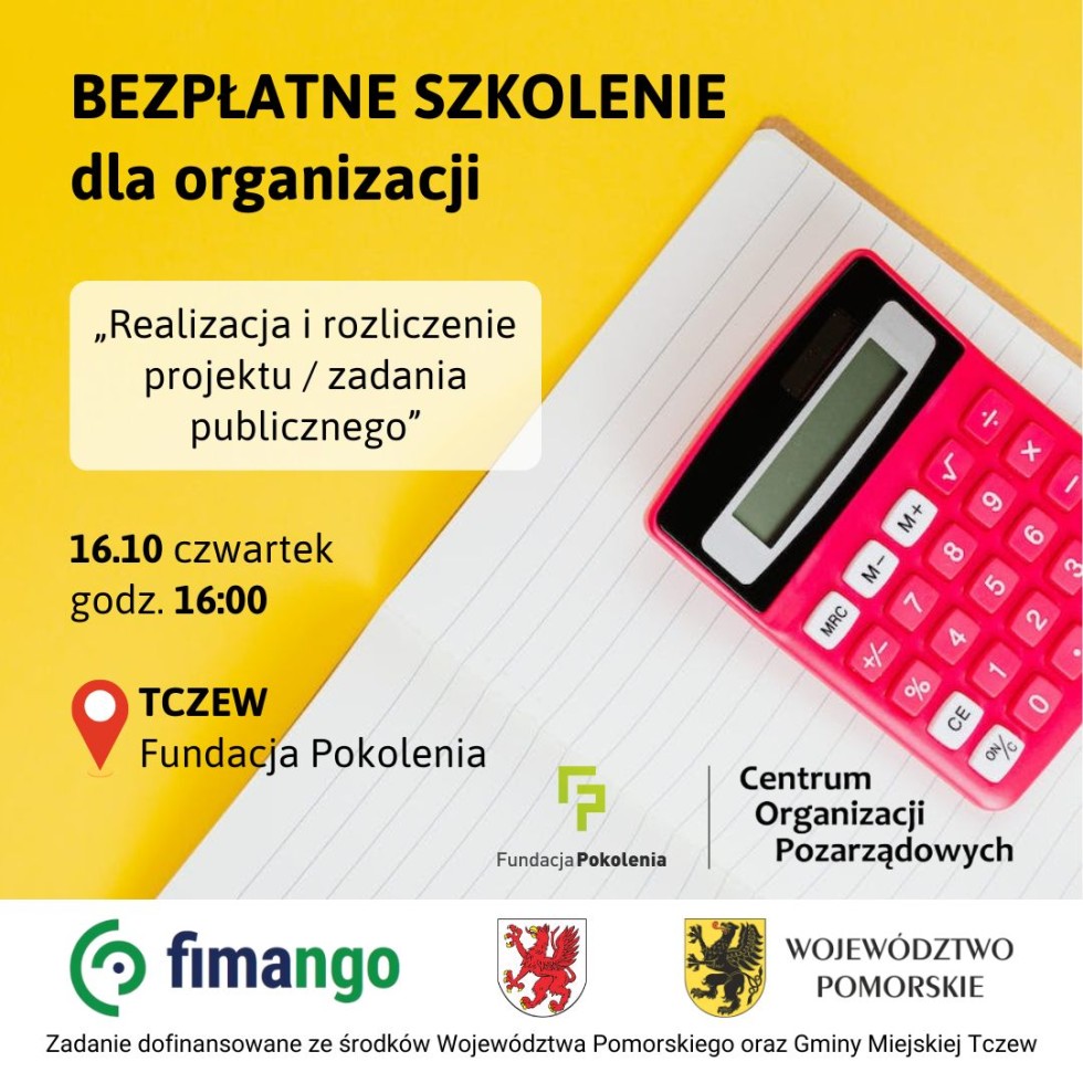 Bezpłatne szkolenie dla organizacji pozarządowych – jak prawidłowo realizować i rozliczać projekty.