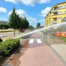 Ćwiczenia strażaków w Malborku – symulacja uszkodzenia gazociągu…