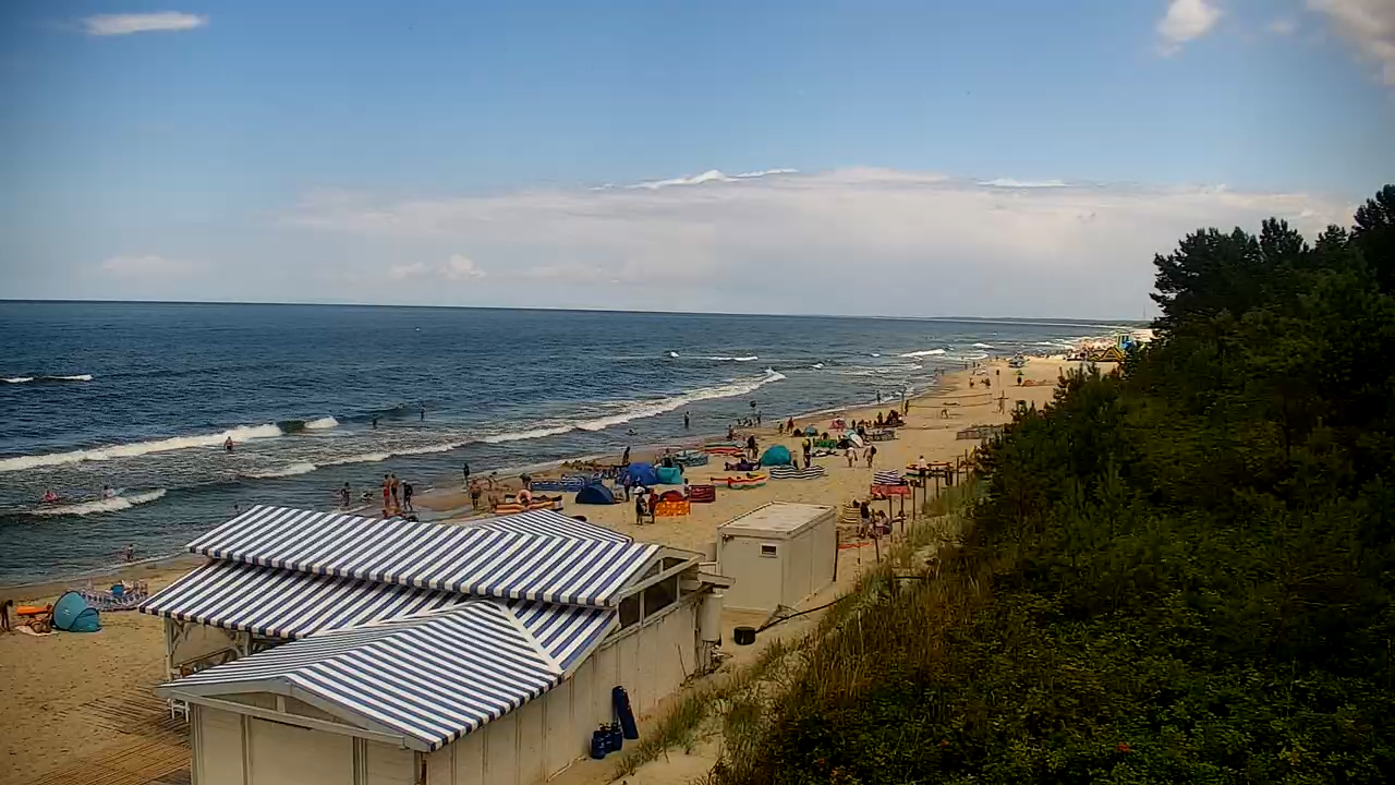 Krynica Morska plaża biała na żywo