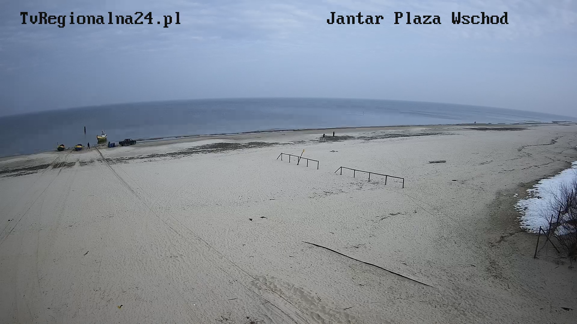 Jantar plaża wschód. Kamera na żywo. 