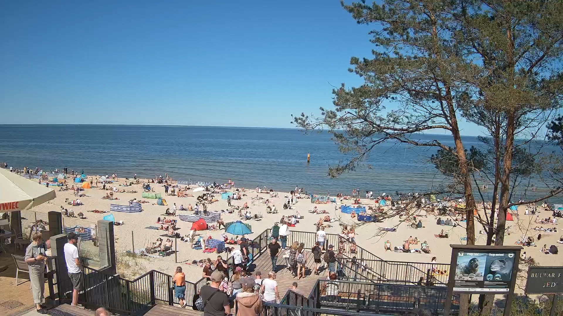 Stegna plaża - zejście nr 68. Kamera na żywo - aktualna pogoda w Stegnie