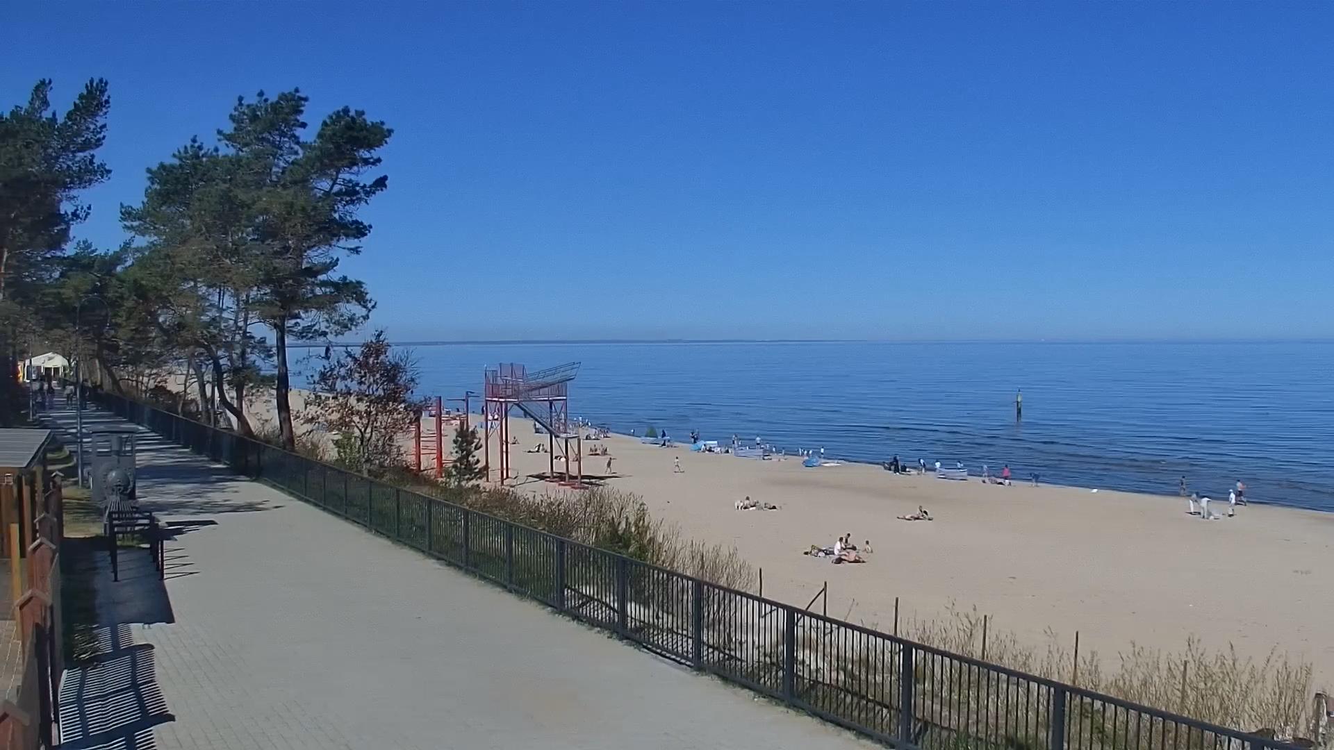 Stegna plaża: Bulwar Radiowej Jedynki. Kamera obrotowa - Aktualna pogoda…
